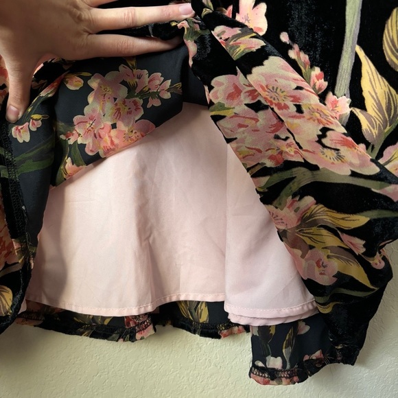 Modcloth Velvet Floral Soiree Saunter Maxi Dress Evening - Picture 9 of 15